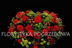 Wiązanka z czerwonych róż i goździków